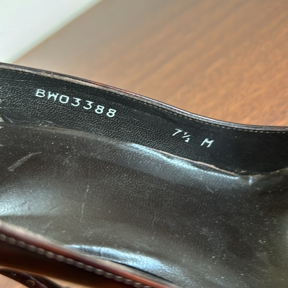 Stuart Weitzman Patent Tortoise Shell Peep Toe Pumps Size 7.5 - Picture 6 of 6